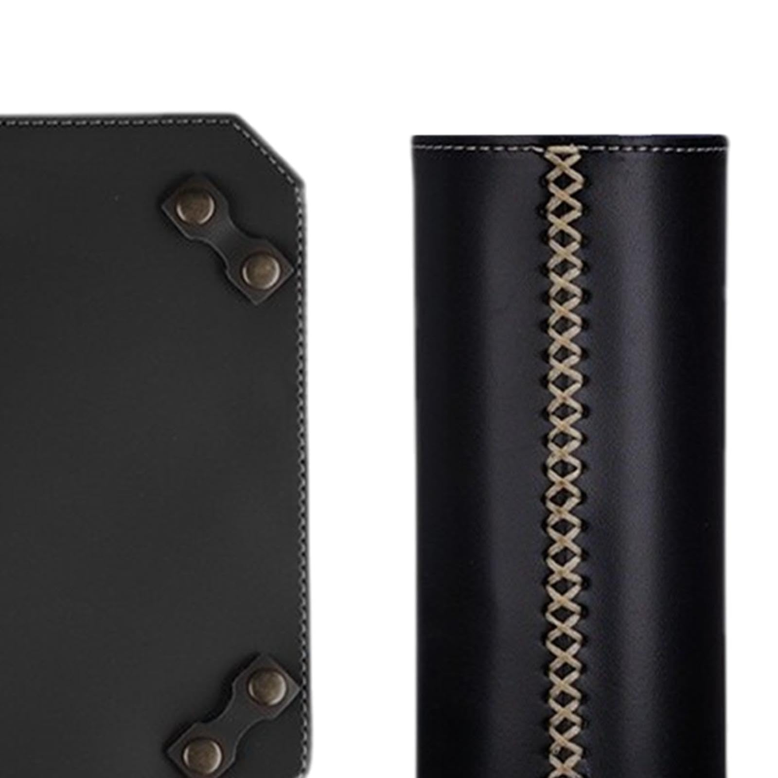 kowaku Furnace Pad and Gas Canister Cover Set Fixing Pad Sleek Practical Portable Protectors PU Leather for BBQ Picnics Party Travel, Black