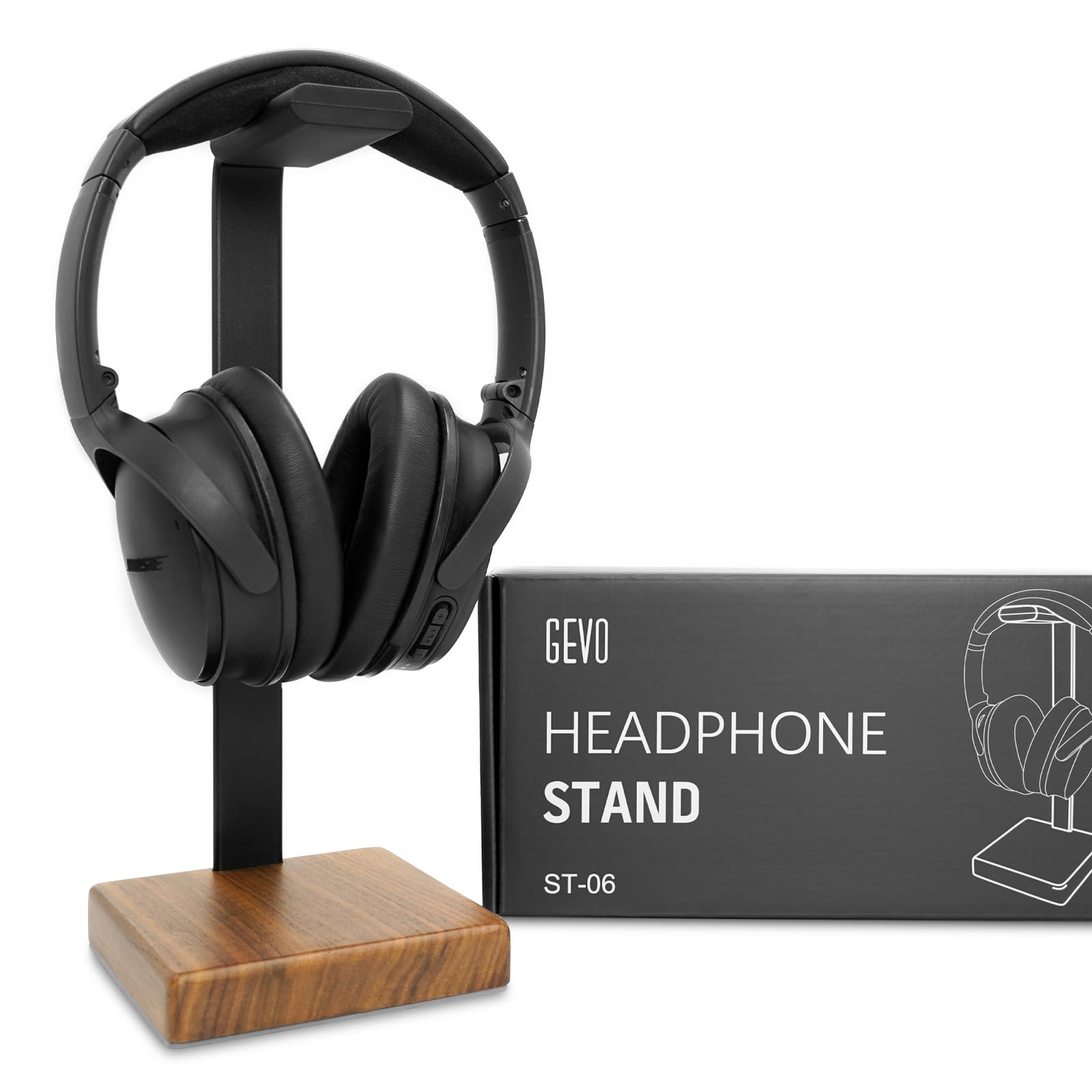 Headphone Stand for Desk - wooden Headset stand for desk - wooden Headphone Holder with Airpods Max and More(square)-image-33
