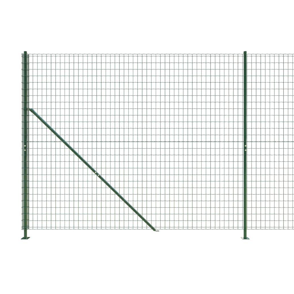 Valla de malla de alambre con brida de suelo, verde, 2 x 25 m, PVC, valla de acero para cercado seguro y recinto para animales