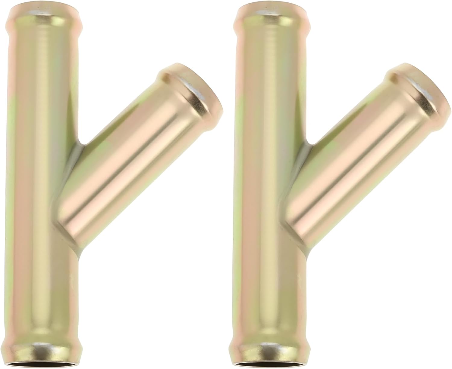 2Pcs Y Connector Coolant Pipe Fitting Zinc-Coated Adapter for Automotive Cooling System 3/4" 19mm Heater Hose