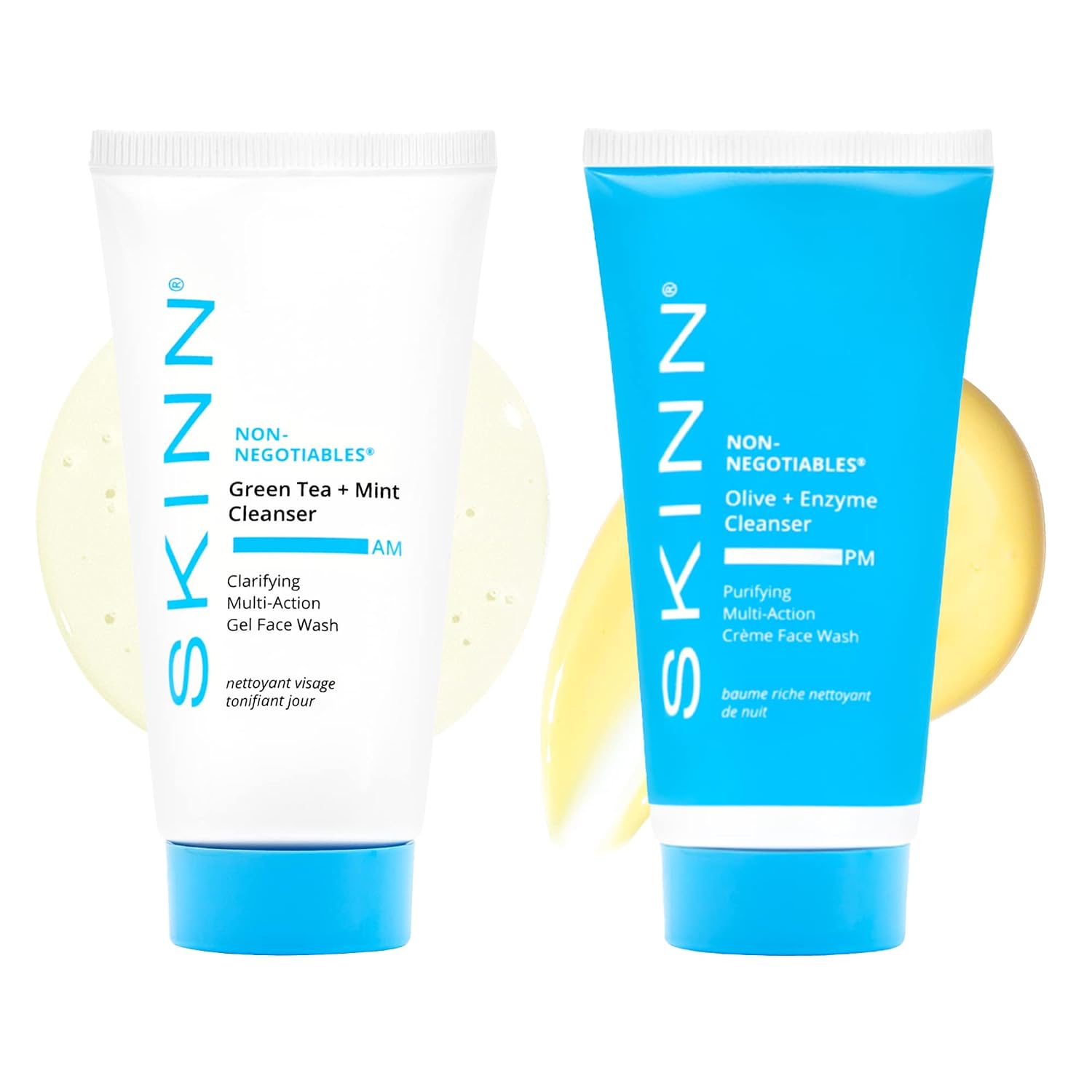 SKINN Morning and Night Facial Cleanser Bundle, 2oz