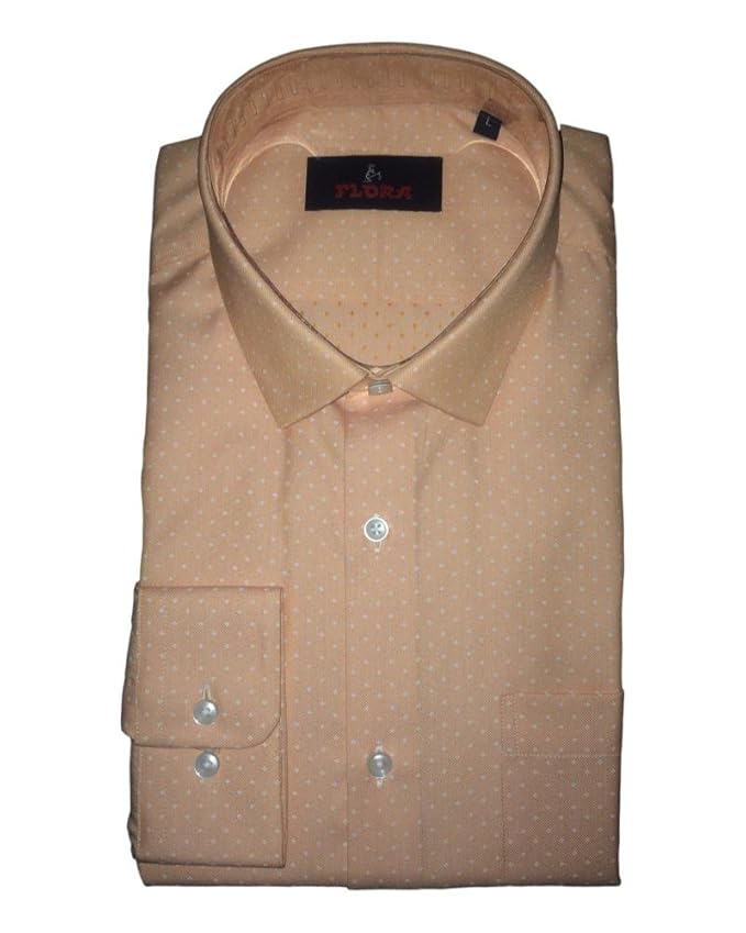 Buy Flora Men's Cotton Formal Shirt(WB03S_Orange_Small) at Amazon.in