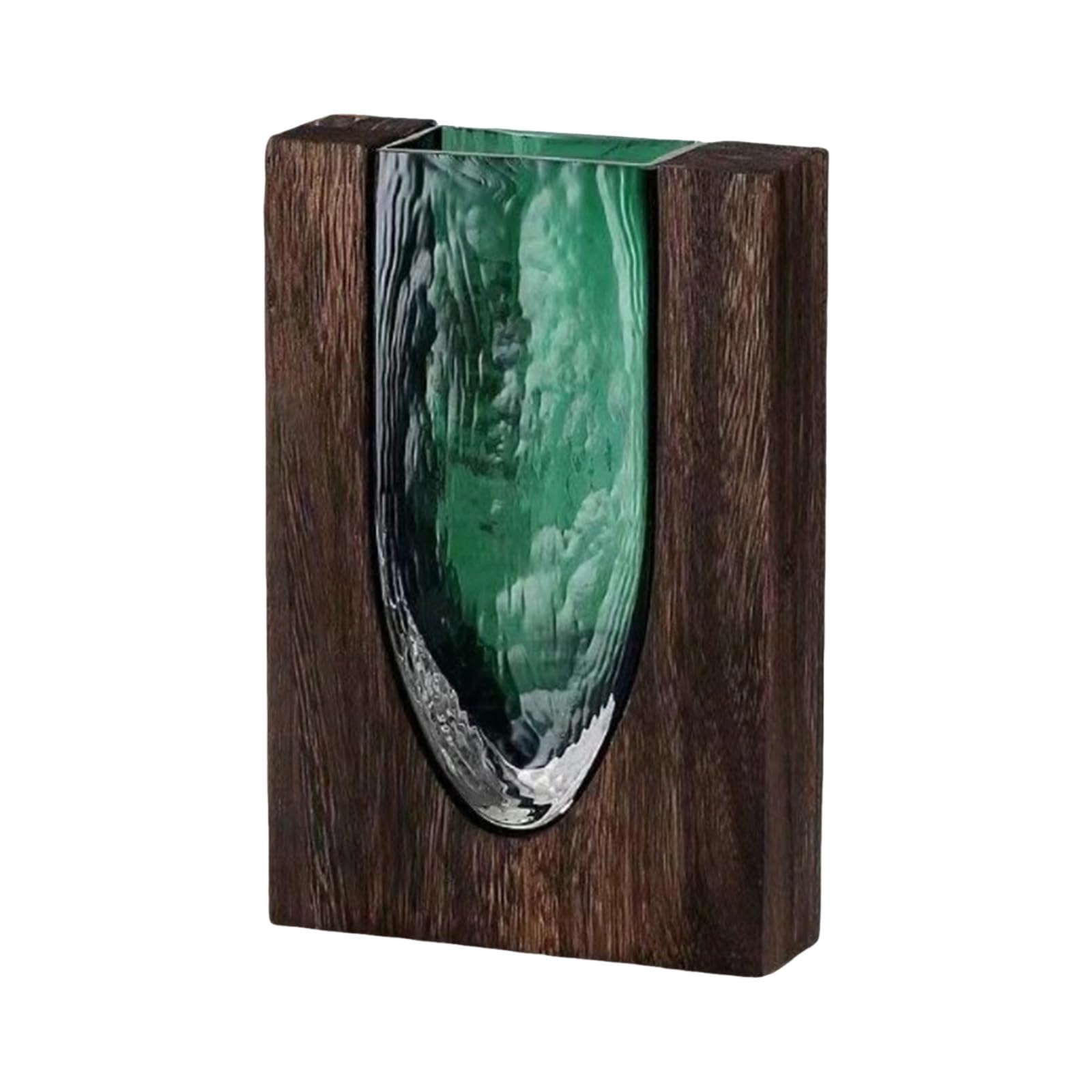 Zxfdsfdbnm Wood and Glass Inlay Vase Decorative Flower Vases Wooden Glass Flower Vase for Table Centerpieces Rustics Farmhouse Decors Decorative Vases for Home Decor