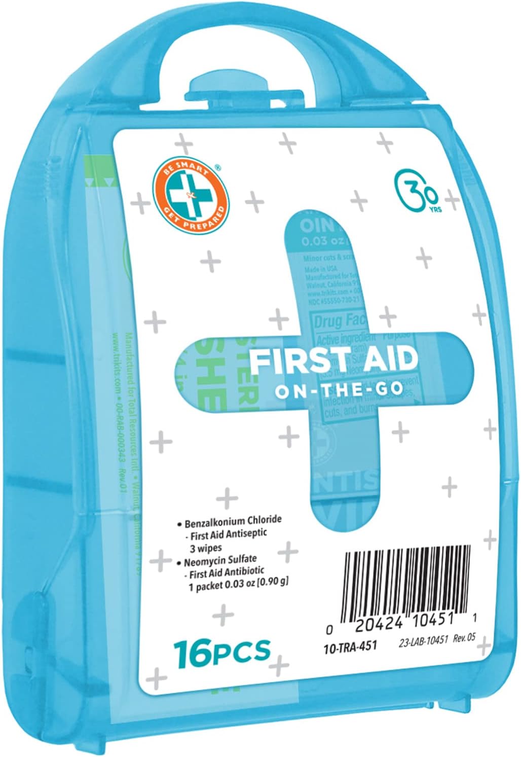 Be Smart Get Prepared Compact First Aid Kit: Clean, Treat, Protect Minor Cuts, Scrapes. Home, Office, Car, School, Business, Travel, Emergency, Survival, Hunting, Outdoor, Camping Sports, FSA HSA : Health & Household