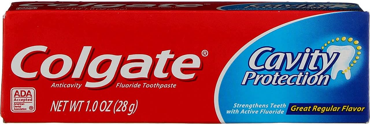 Cavity Protection Fluoride Toothpaste, Great Regular Flavor, Travel Size TSA Aproved, 1 Ounce (Pack of 8)