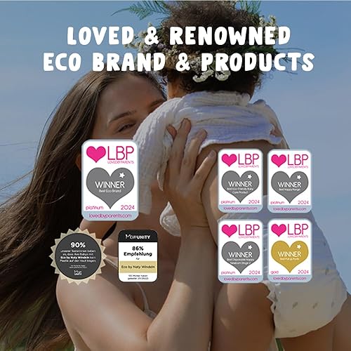 Miniatura 5 de Eco by Naty Pañales ecológicos para bebé, materiales 100% a base de plantas en la piel, suaves, para pieles sensibles y súper absorbentes (talla 6,