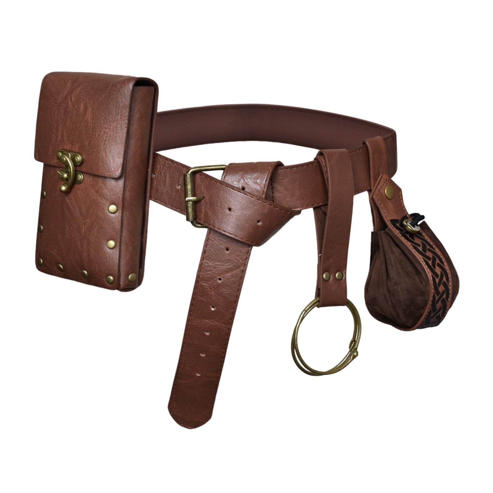 Xjdzineq Medievals Knights Costume Accessories Renaissances Pu Hook Strap Fannys Pack Halloween Vikinges Accessories Men ' s Renaissances