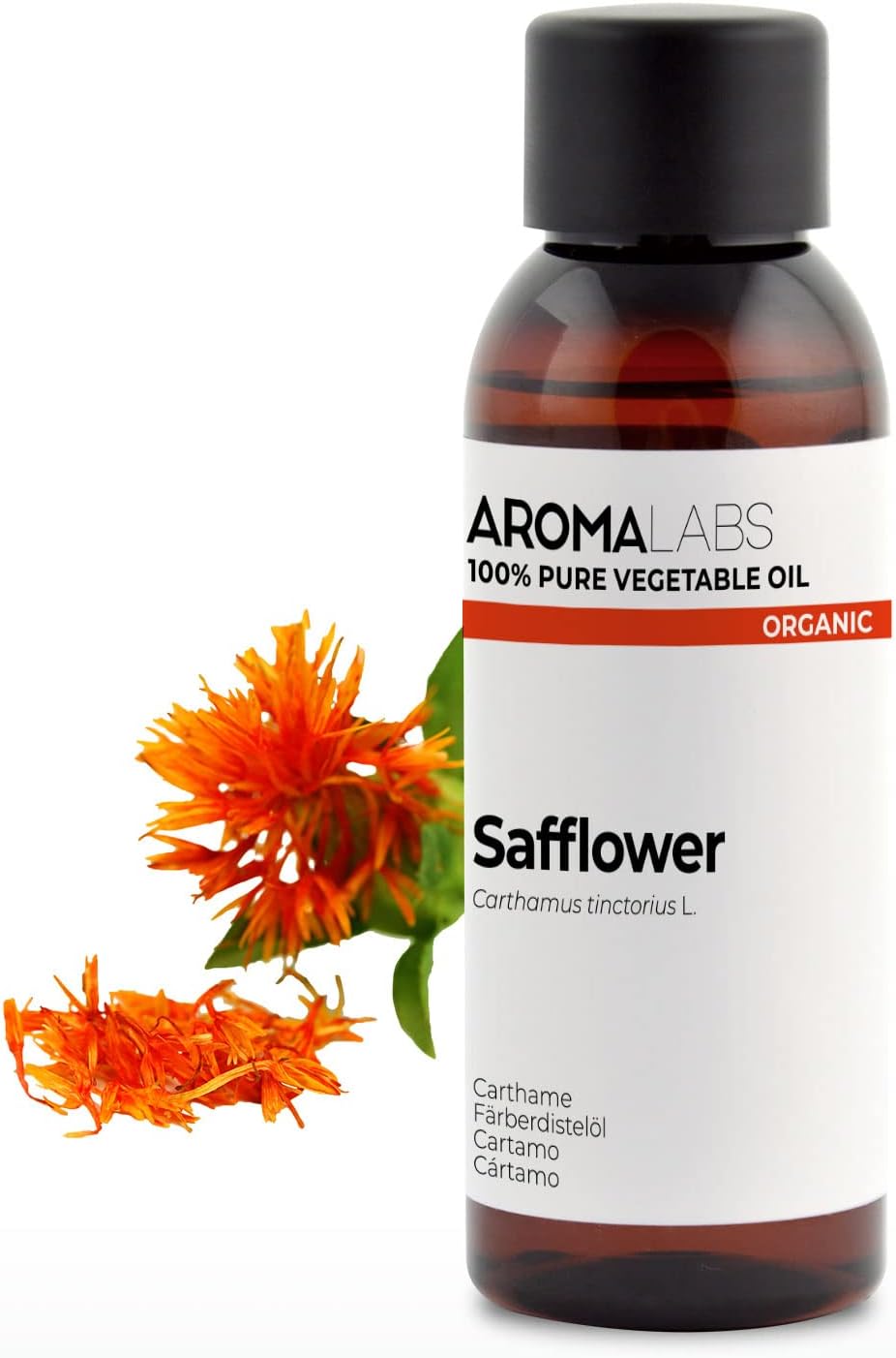 Aroma Labs 100% Organic cold pressed Safflower oil - 50ml - Pure, Natural, from organic farming -