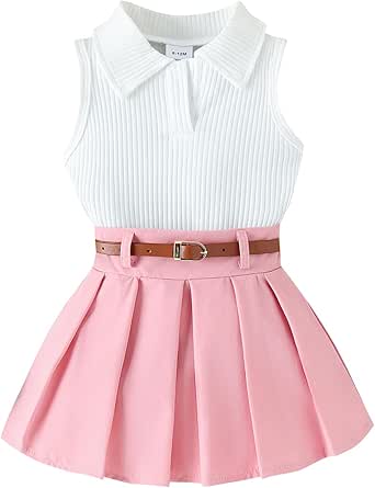 Toddler Girl Outfit Set — Ribbed Long Sleeve Top & Mini Skirt, Sizes 1T-4T, Fall Winter Clothes