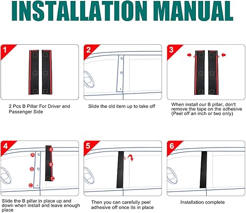 Miniatura 6 de 926-445 926-446 B Moldeo de puerta para el lado del pasajero delantero y el lado del conductor, repuesto exterior para Chrysler Town & Country