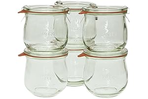 Set of 6 Preserving Jars for Pickling, Canning, and Fermenting: 1/5 Liter...