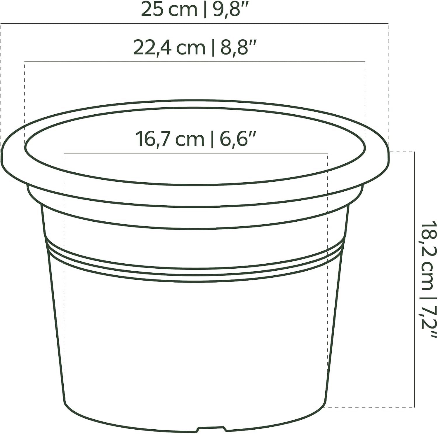 ARTEVASI Venezia Cilindro Pot 25 cm Terracotta