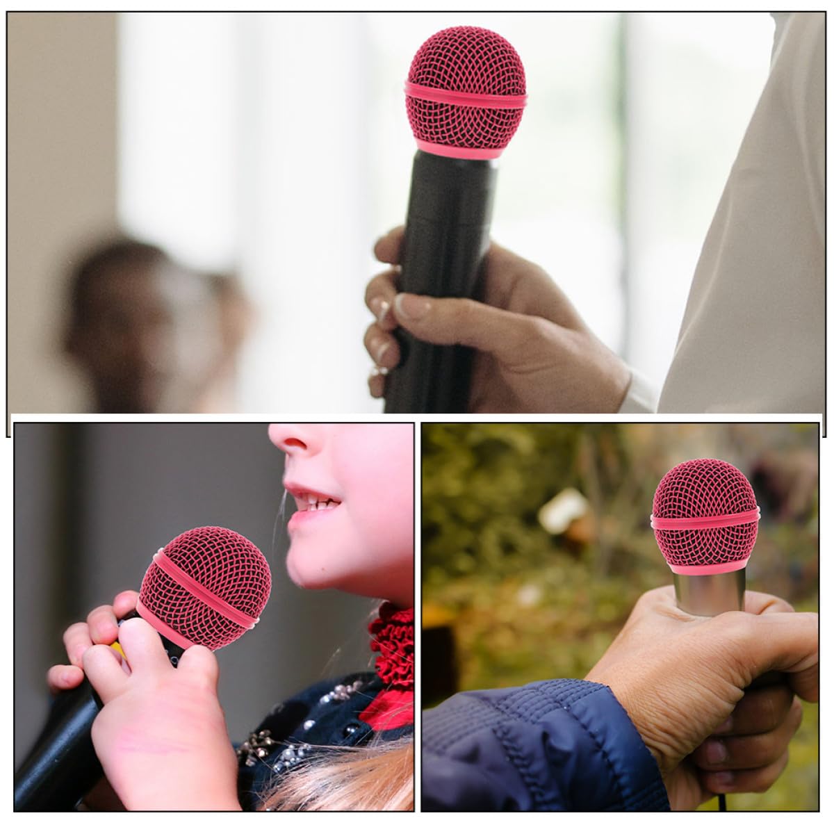 Levemolo 8 Piezas de Rejilla Metálica para Micrófono, Cabezal de Malla de Repuesto Multicolor (dorada, Rosa, Verde, Azul Claro), Compatible con Micrófono Inalámbrico, Accesorio