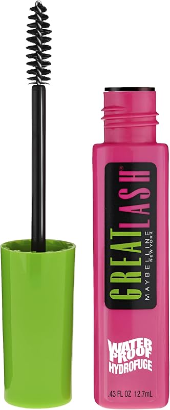 Maybelline Great Lash Waterproof Mascara, Volumizing, Lengthening and Lash-Doubling Formula for Thicker Lashes, Very Black, 1 Count