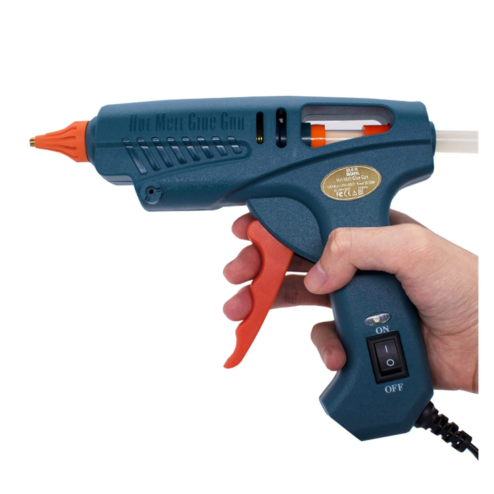 Pistolet do Kleju, Pistolet do kleju Torba narzędziowa 50W/150W 100W Pistolet do klejenia na gorąco Miedziana dysza do 11mm klej w sztyfcie do domu DIY, prezenty świąteczne, rzemiosło(Set C,TYPE_100W)