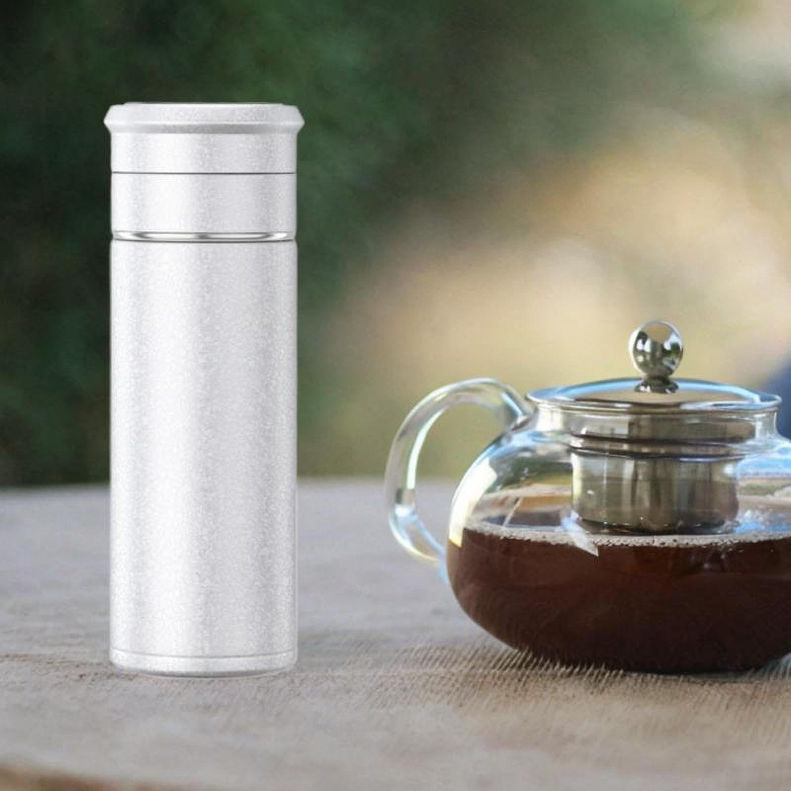Botella Infusora de Té, Botella de Té de 500 Ml, Taza de Té de Acero Inoxidable Y, Vaso de Té con para La Oficina, Uso Diario Y Pesc, Grieta de Hielo Plateada, tal como se describe
