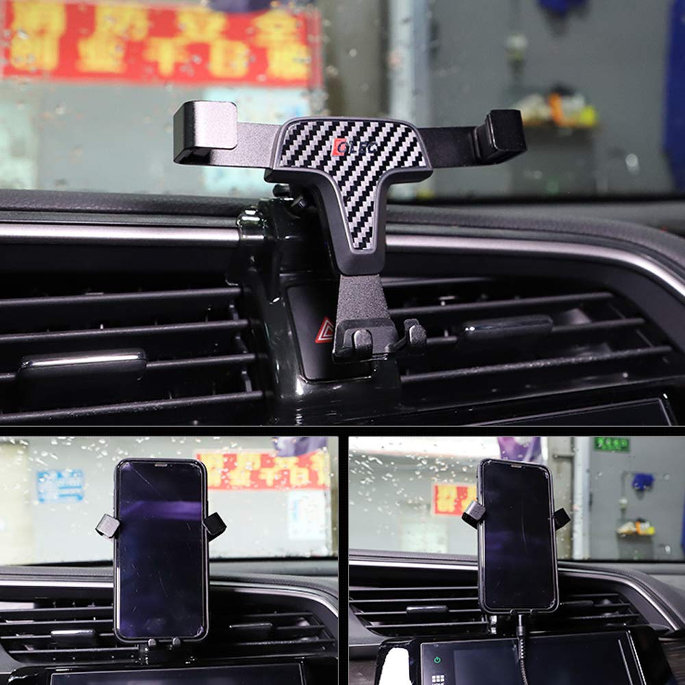 ITrims Car Phone Holder for Honda Civic 2016-2020 Car Dashboard Mount Air Vent Cell Phone Holder Adjustable Phone Cradles Compatible with Most Smartphones LHD(Carbon Fiber)