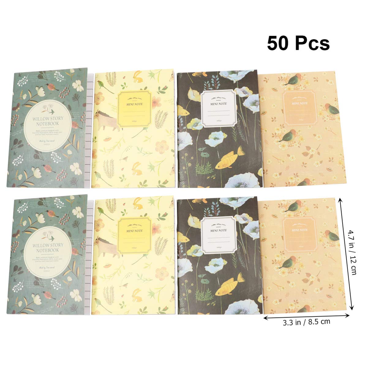 Gadpiparty 3 Set Mini Notebook Quaderni Piccoli Con Pagine Per Ufficio E Scuola Design Naturale Misto Facili Portare E Usare 50 Pezzi * 3