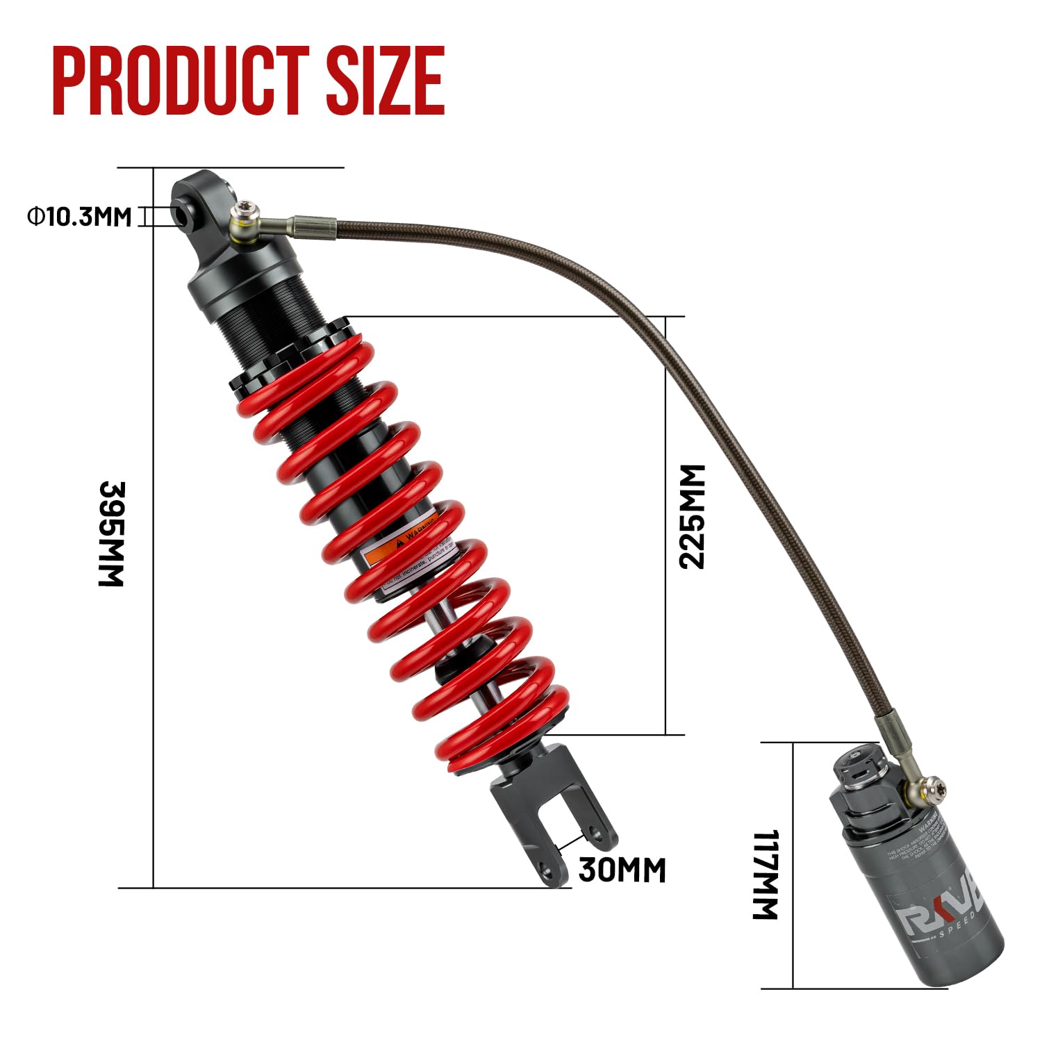 Amazon.com: RKV86 Adjustable 395mm Rear Air Shock Absorber, CNC