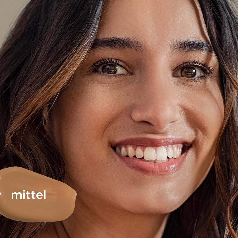JUNGLÜCK Getöntes Serum Gesicht – Vegan | Pflegende Foundation mit Hyaluron | Gesichtsserum für einen natürlichen No-Make-Up Look mit leichter Deckkraft für einen gleichmäßigen Teint - Mittel