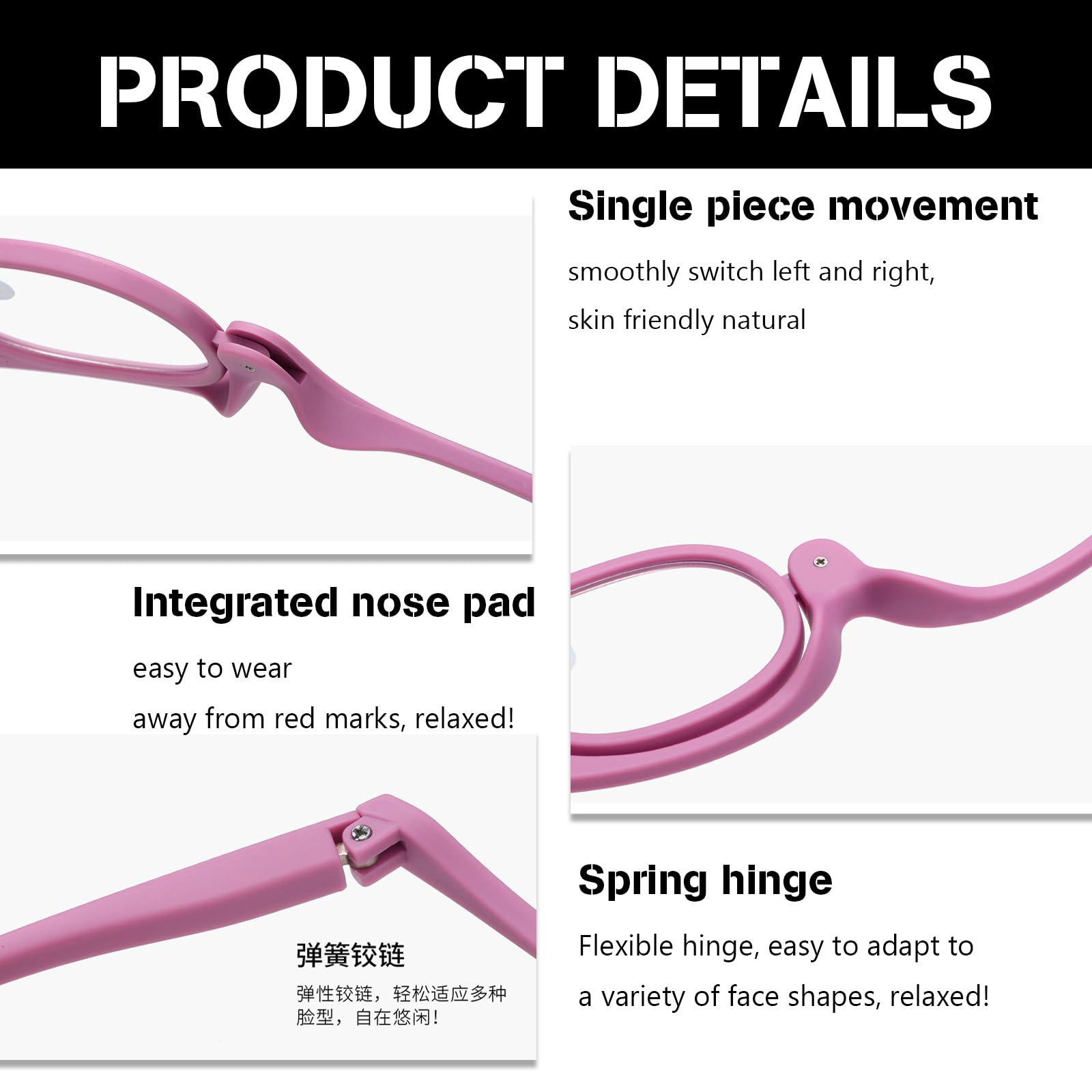 LUOLINGONGJUE® Make up Reading Glasses Magnifying Makeup Glasses Flip Up Cosmetic Readers | Print | (+1.50) 2
