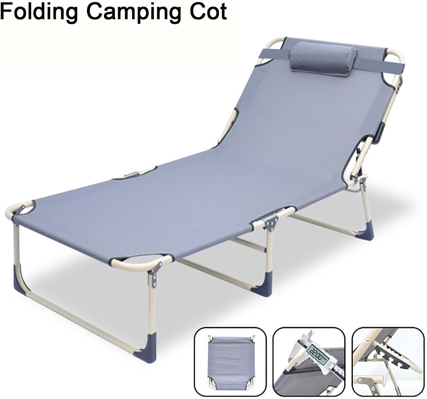 Portable Folding Adult Bed,Camping Cot Folding Camping Bed for Adults, Extra Width Single Portable Camp Bed, Adjustable Height Comfortable Camping Cot, Easy to Build Camping Bed for Tents