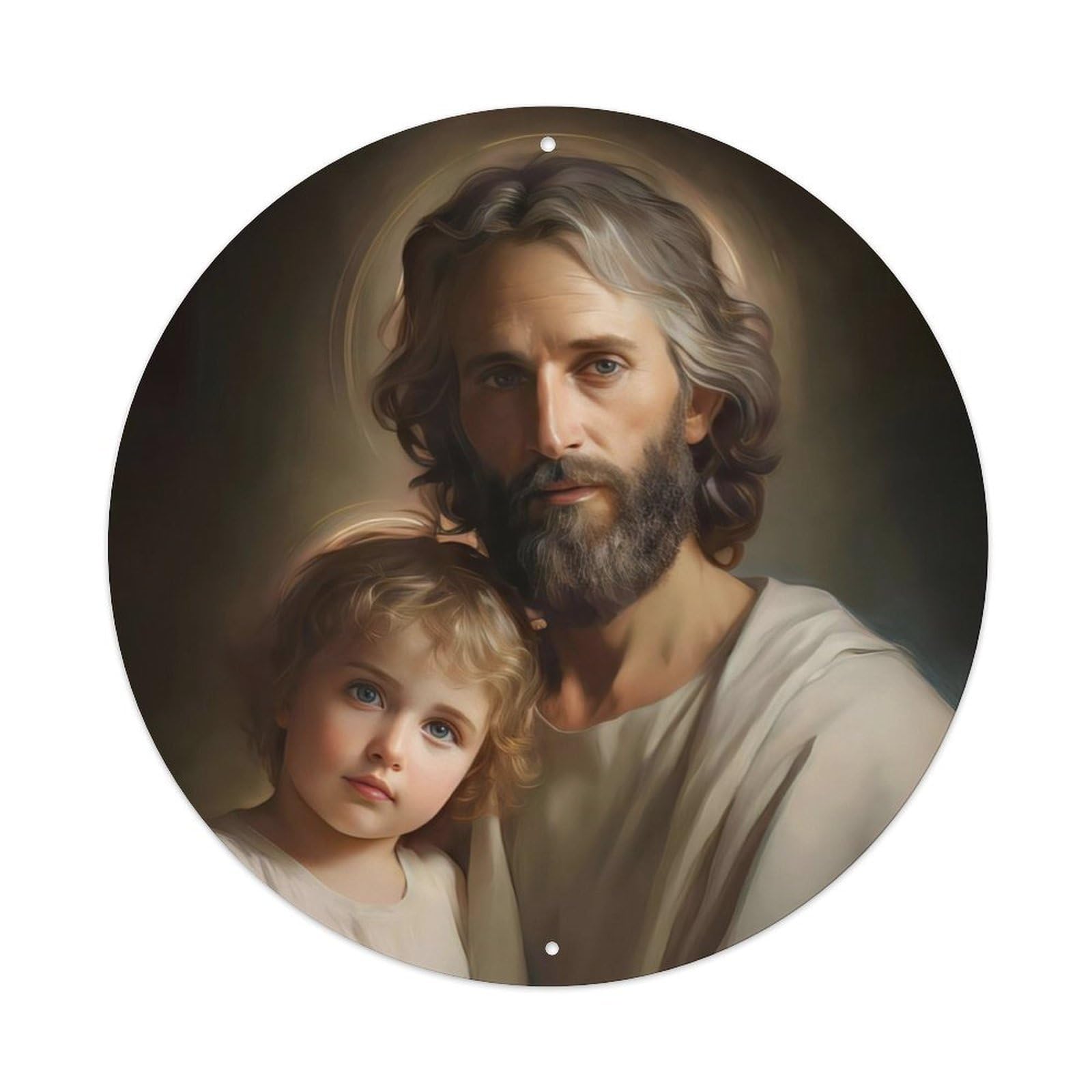 Religious Jesus And The Child Metal Tin Sign