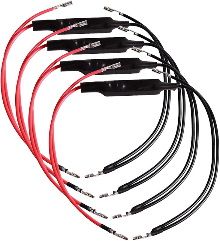 Resistor para seta LED de motocicleta Gebildet 12 V 10 W 10 Ω com conectores – 4 unidades