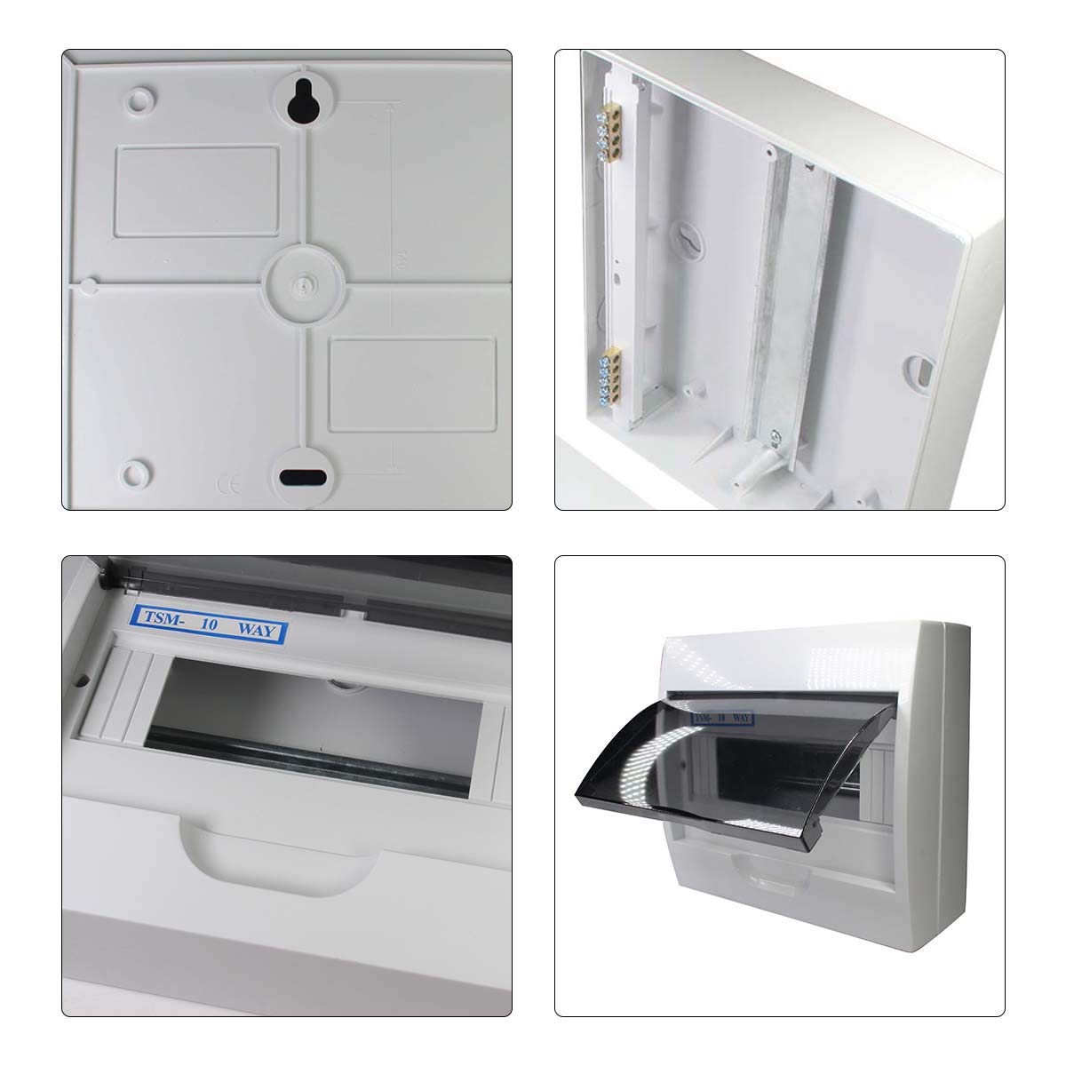 Fielect ABS Plastic Power Distribution Protection Box Electronic Junction Box Circuit Breaker Box Indoor on The Wall 8.74" x 8.27" x 3.94"