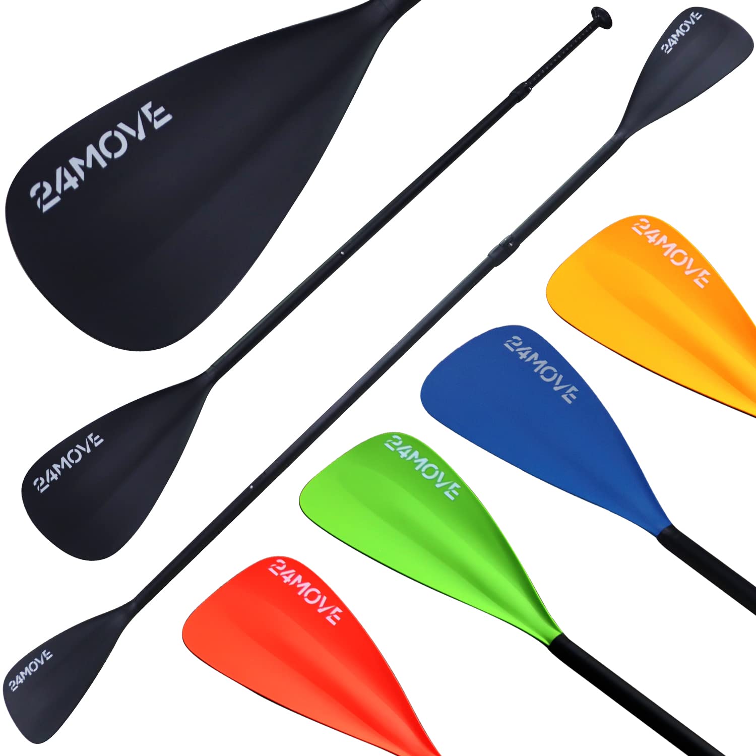 24MOVE® Paddel Doppelpaddel 2 in 1 Teleskoppaddel Stechpaddel und Einzelpaddel