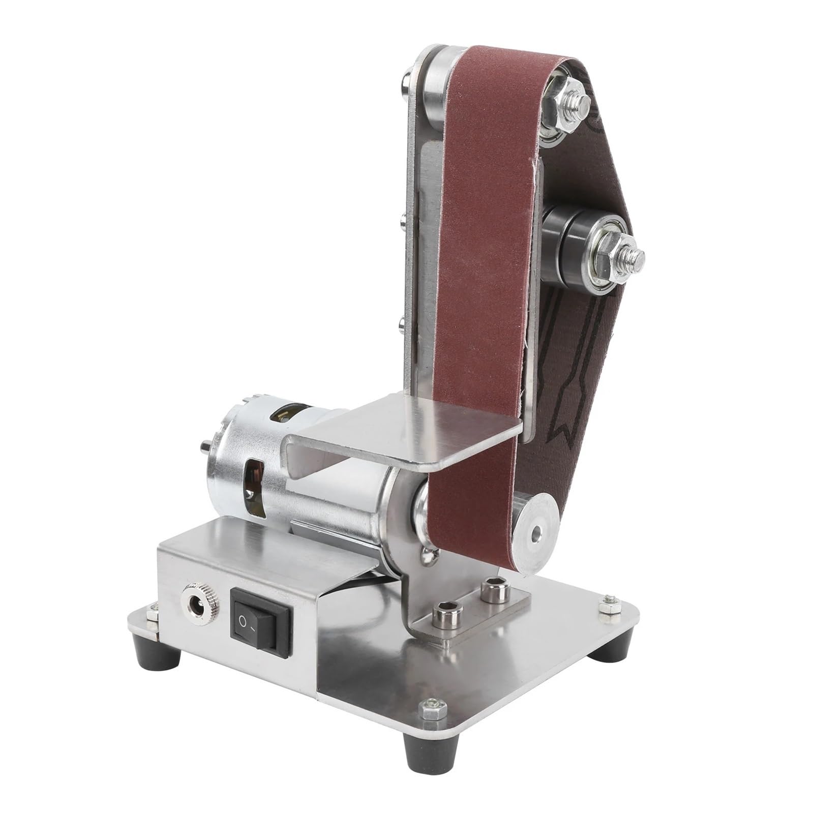Csdasw Silver Mini Electric Grinder Belt Machine Belt Grinder Polishing Machine Grinding Jewellery Diy