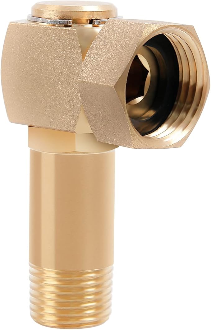 Watflow 1Inch GHT Garden Hose Swivel Adapter, Brass Garden