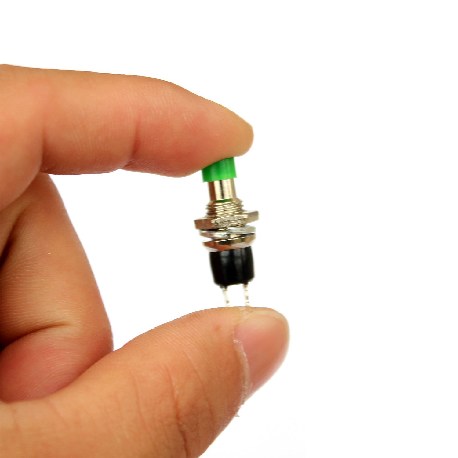 10 Pezzi Interruttore Pulsante Momentaneo Verde 8mm SPST 2 Pin N/O &ndash; Push-on