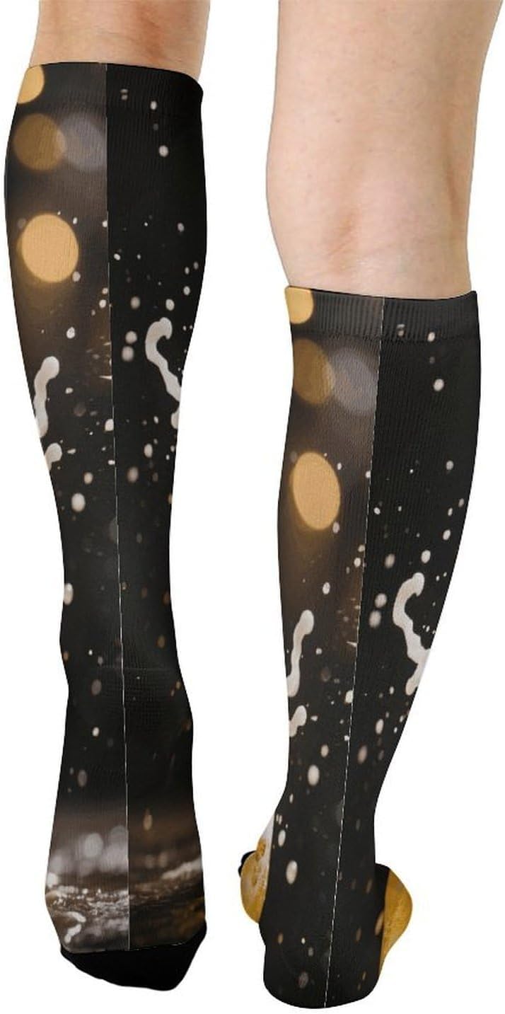 Beer Glass Knee High Soccer Socks Moisture Wicking