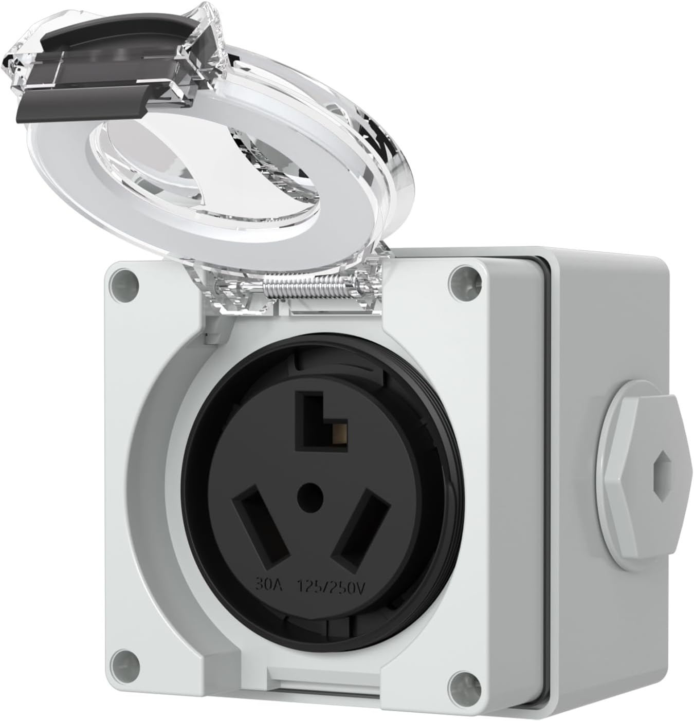 STARELO 30Amp Power Outlet Box,NEMA 10-30R Receptacle 125/250Volt,Outdoor dustproof and Weatherproof.No Grounding, Outlet for Electric Dryers, Heavy Duty Industrial Grade Power Receptacle.ETL Listed.