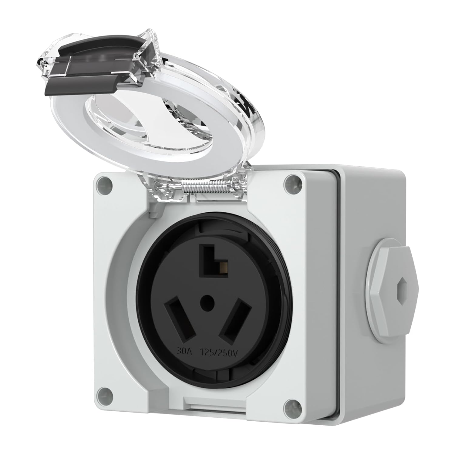 STARELO 30Amp Power Outlet Box,NEMA 10-30R Receptacle 125/250Volt,Outdoor dustproof and Weatherproof.No Grounding, Outlet for Electric Dryers, Heavy Duty Industrial Grade Power Receptacle.ETL Listed.