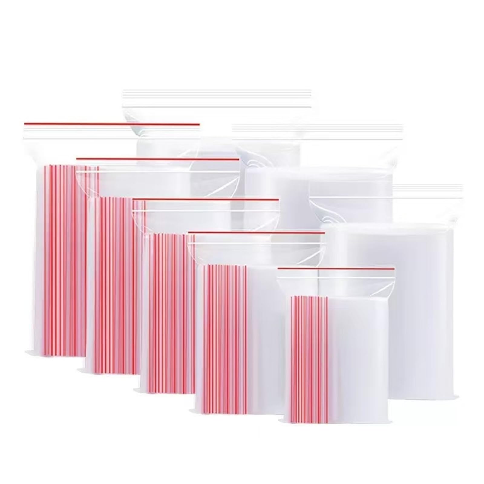 100 bolsas de plástico pequeñas con cremallera transparentes y reutilizables para almacenaje