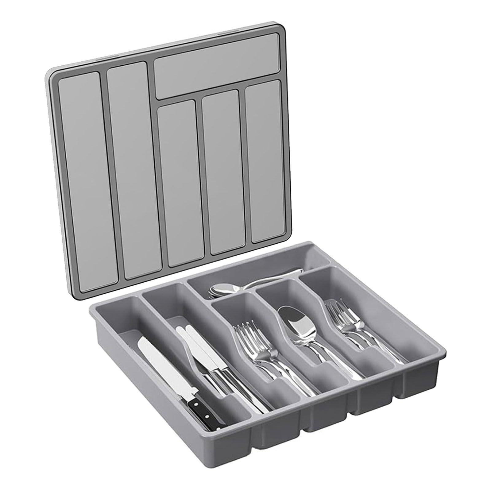 EXQIOUR Practical Cutlery Drawer Storage Cases Multifunctional Drawer Divider Tray Efficient Kitchen Cutlery Organization Case Organizer