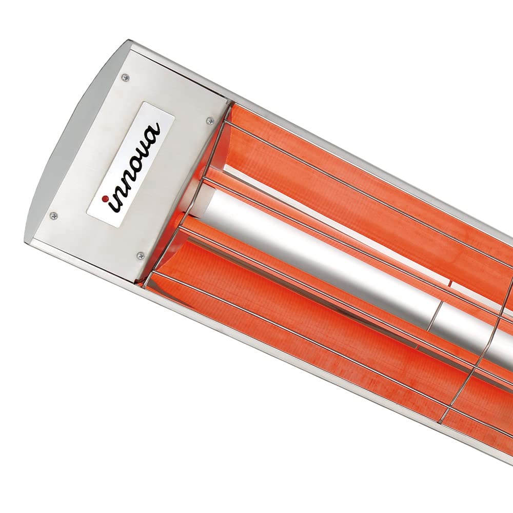 4000 Watt Electric Infrared Dual Element Heater-240 Voltage-Stainless Steel Finish-No Fascia Decorative Fascia