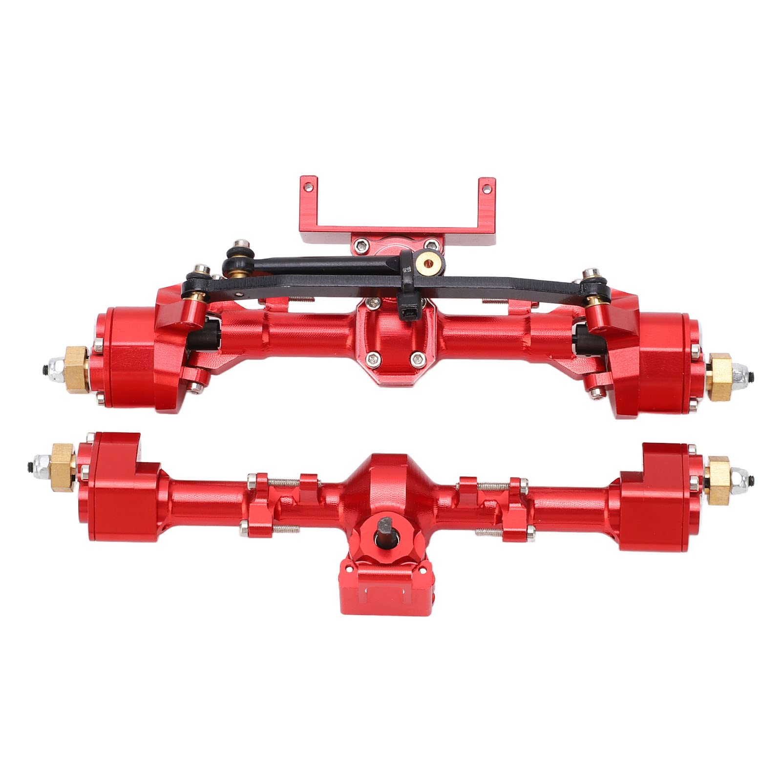 RC Car Metal Kompletny przedni tylny zestaw osi portalowych Montaż Stop aluminium do osi 1/24 SCX24 (Red)