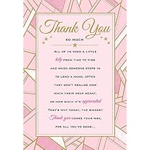 Piccadilly Greetings Heartfelt Wishes Sentimental Thank You Card - 9 x 6 inches - Regal Publishing,Yellow