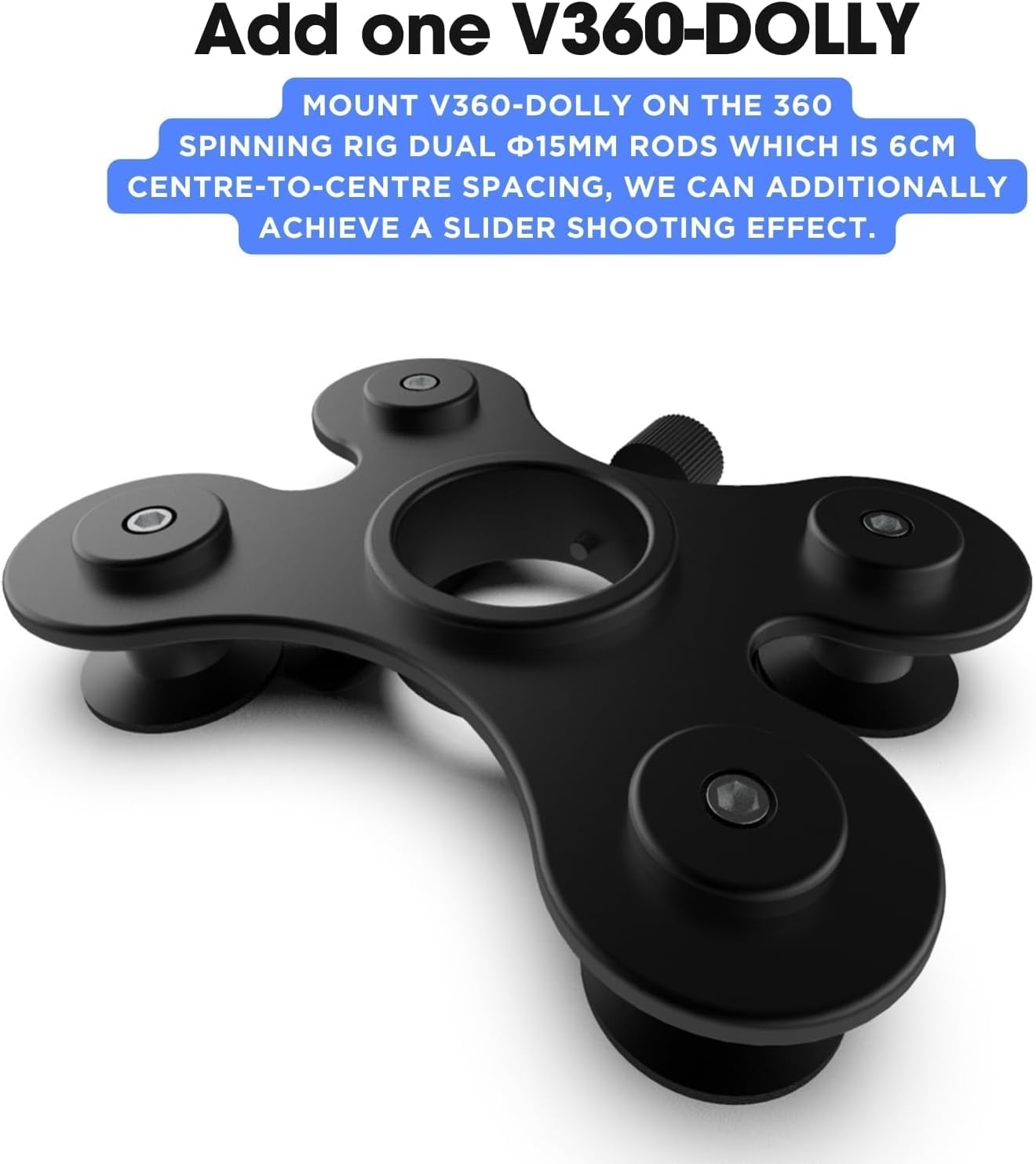 DF DIGITALFOTO V360S Camera Spinner with Dolly Wheel, 360 Video Professional Photography Turntable Photo Booth, Rotating Platform for Unboxing Commercial Video, Food Shooting, Product Photography