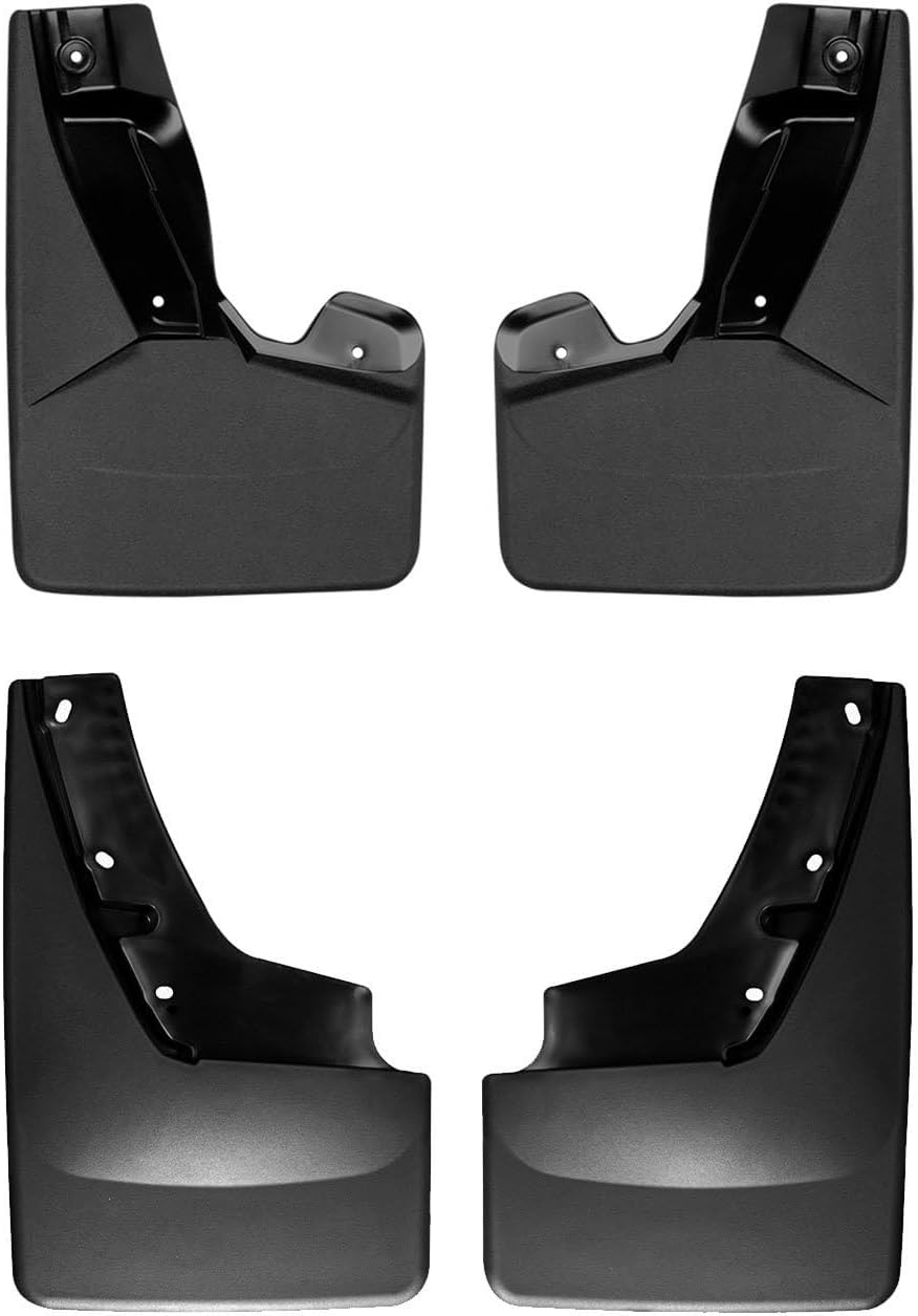 WeatherTech Custom No Drill Splash Guard MudFlaps for GMC Yukon, Suburban, Yukon XL - Front & Rear Set (110129-120048), Black