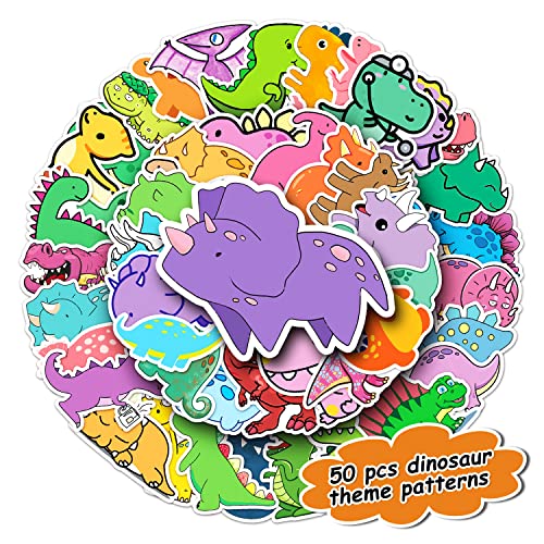 50 Pcs Dinosaur Cupcake Topper Dino Cake Decoration Dinosaur Themed Party Stickers (2 In 1) Kids Boy Girl Birthday Baby Shower Party Supplies #TOP5