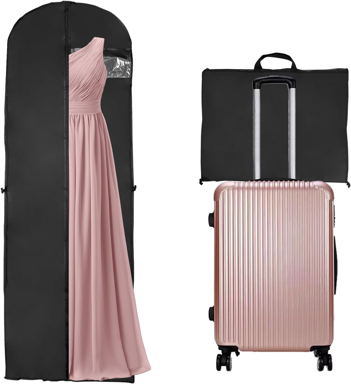 Housse De Vêtements Suspendue DOUZIO - Satin, Fenêtre Transparente, Anti-poussière, Plusieurs Tailles