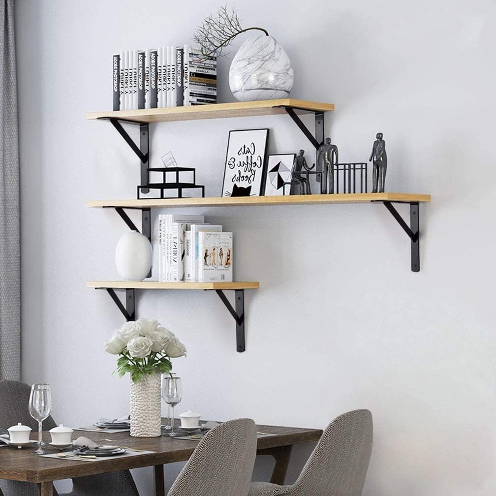 Buy 8 Inch Shelf Brackets, 6 Pack Heavy Duty L Brackets for Shelves, 90