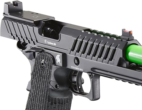 Vista 23 de Lancer Tactical Knightshade Hi-Capa Pistola de aire comprimido de acero completo Negro y dorado