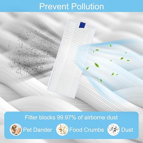 Accessories Kit for Rowenta Explorer RR688 / RR682 / 50 RG687 / 20/40 / 45 / isweep x3 Robot Vacuum Cleaner 1 Main Brush 4 Side Brushes 2 Hepa Filters 2 Mop Cloths Replacement Parts - 5