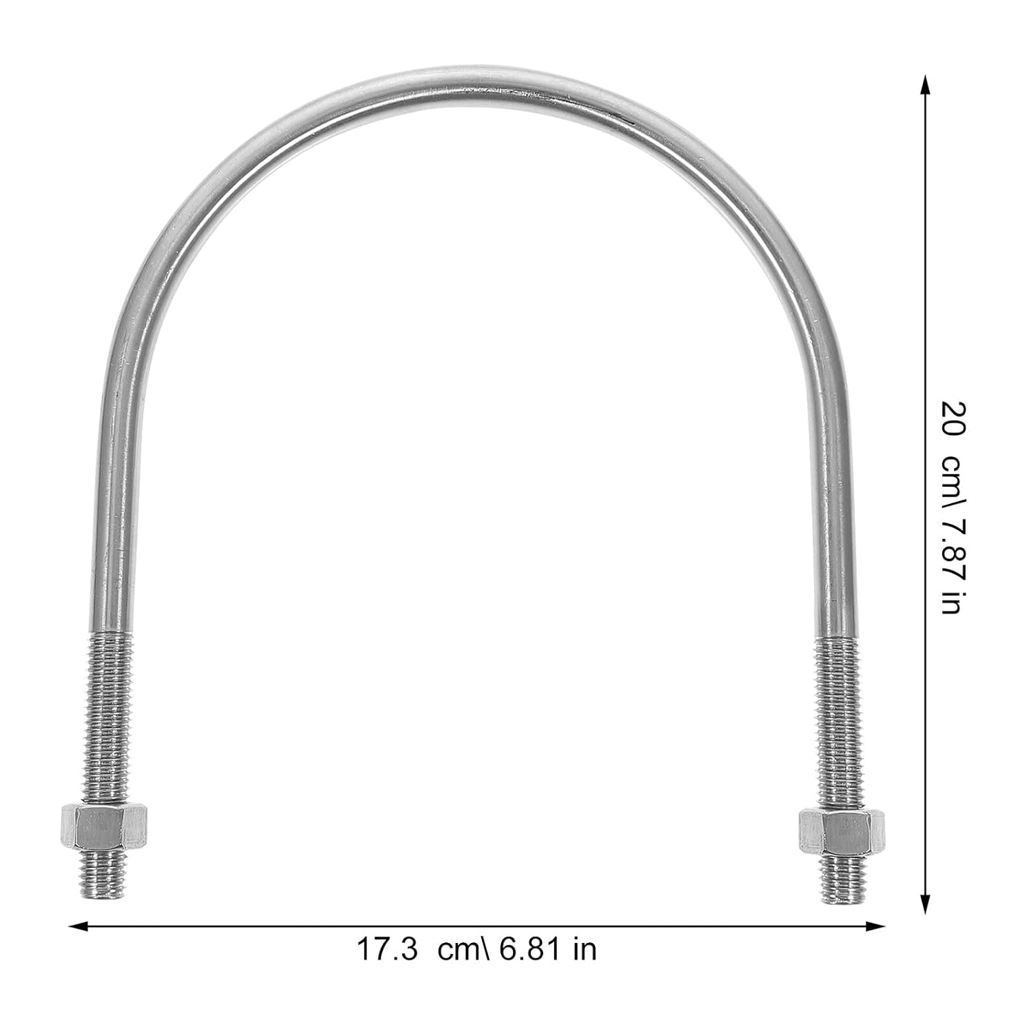 Stainless Steel U Bolt with Nuts, Round Bend Fastener for Trailer