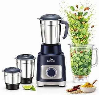 Electrofox AeroMix With Grind X Technology 750 W Juicer Mixer Grinder (Aero Mix | 4 Jars | Blue, Grey) 4 Year Warranty